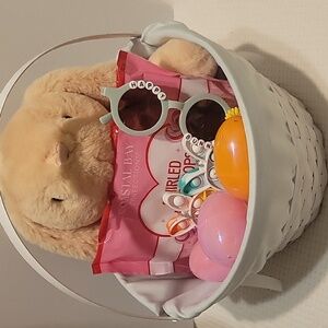 Holiday Home Easter Bunny in basket. with Goodies,NWT